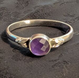 🆕 Artisan Genuine Faceted Amethyst Ring 925 Solid Sterling Silver Ring Size 9
